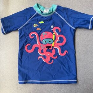 Gymboree Blue and Pink Rashguard with Octopus Design
